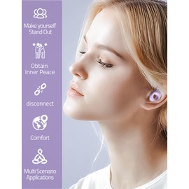 FHG Silicone Ear Plugs, Comfortable and Ultra-Soft Earplugs for Motorcycles Airplane, 2 Set Ear Tips for Various Ear Shapes, Painless to Isolate Snoring, 28 dB Reducing Noise Induced Tinnitus