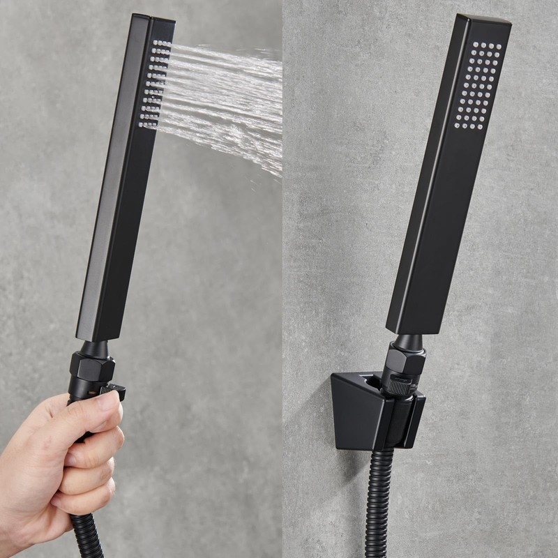 Aomasi Shower Head Valve Shut- off, Matte Black Flow Restrictor
