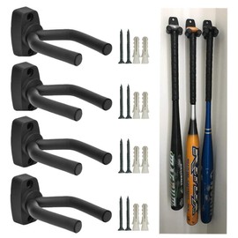 YELAIYEHAO Vertical Baseball Bat Softball Bat Display Wall Mount Wall Rack Wall Holder -Easy to Install- Nails Included