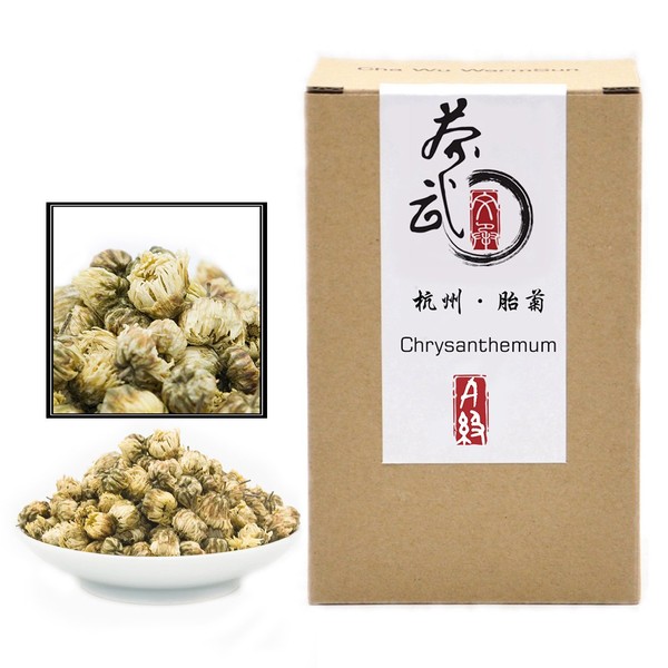 Cha Wu-[A] té de crisantemo, 3.5 oz/100 g, HangZhou Tai Ju, blanco crisantemo Bud, té de hierbas chinas, té de flores