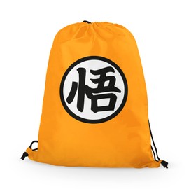 Orange Goku Drawstring Bag - Japanese Anime Kakarot TV Cartoon Manga Gym Football Swimming Dance Back to School Nursery Primary Backpack Gift Present (Orange)