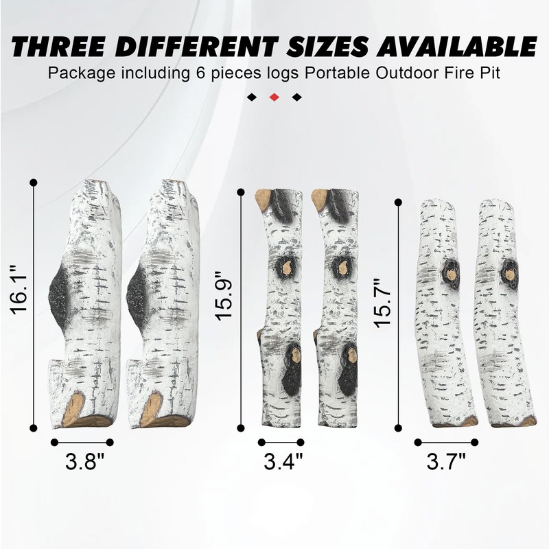 MrGas Log Gas Fireplace Logs, Ceramic Logs for Fireplace and