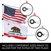 20ft Deluxe Fiberglass Residential Flag Pole - for Multiple Flags