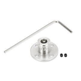 MECCANIXITY 4 Pcs 5mm Flange Coupling Connector Rigid Guide Model Coupler Accessory Shaft Axis Fittings with Mini Hex Wrench and Fastening Screw for DIY RC Model Motors,Silver