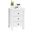 Giantex Nightstand with 3 Drawers, Wooden Side Table w/Solid Wood