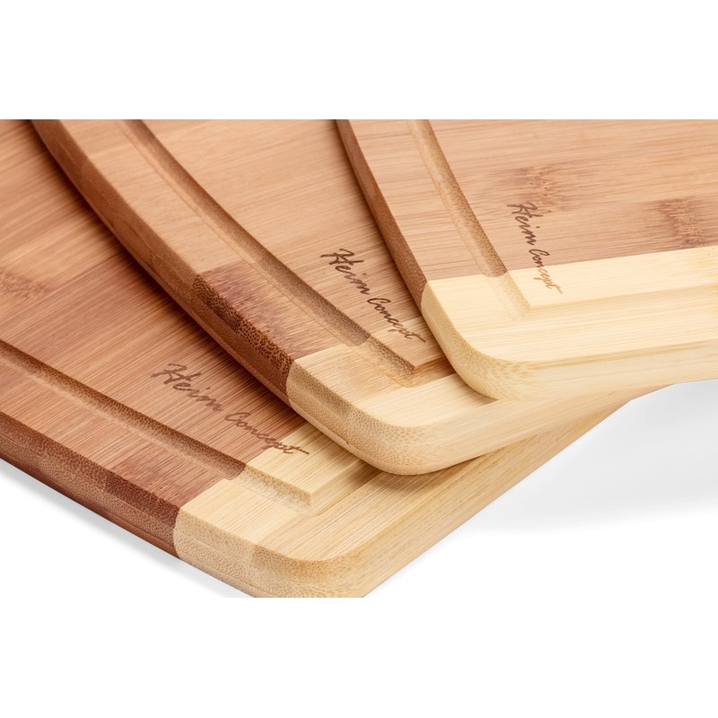Heim Concept Organic Bamboo Cutting Boards 3PC Set, Various Convenient