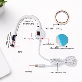 BTFO Magnetic Positioning Quilting Light, Red One-Line Guide Light for Straight Stitching Adjustable Hands-Free Sewing Aid Precision Quilting Tool for Straight Stitching Embroidery & Patchwork