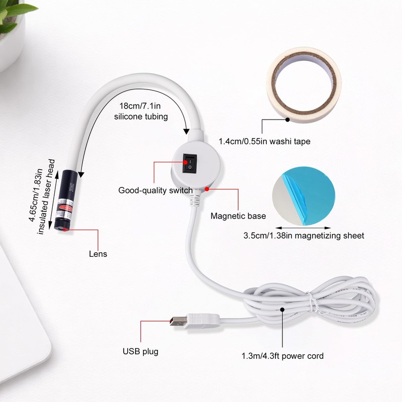 BTFO Magnetic Positioning Quilting Light, Red One-Line Guide Light for
