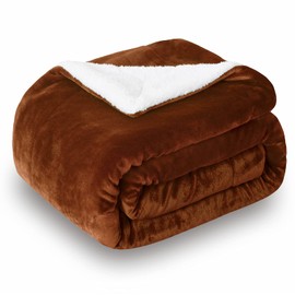 SOCHOW Sherpa Fleece Throw Blanket, Double-Sided Super Soft Luxurious Plush Blanket Twin Size 60 inchx80 inch, Caramel