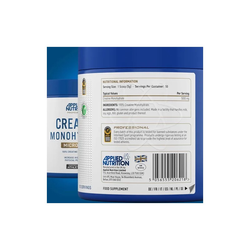 Suplemento en polvo Applied Nutrition Creatina sabor icy blue razz