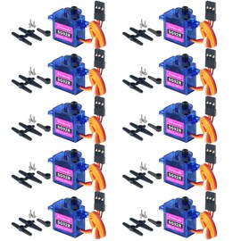 Stemedu 10PCS SG92R 9g Micro Servo Motor Mini Small Analog Servos Motor Metal Gear for Arduino RC Model Car Airplane Robot (Controlled Angle 180 Degree)