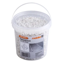 Meister Tile Spacers 3.0 mm – Practical Set of 1000 – Reusable with Ring – Made of Robust Polypropylene – White / Tile Accessories / Tile Laying Aid / Joint Crosses / 4426800