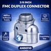 Tandefio 3/8" Flexible Conduit Metal Duplex Connector for Flex/AC/NM Sheathed