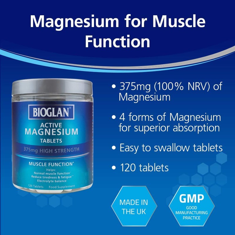 Bioglan Active Magnesium | Supports Muscle Function | 120 Tablets,
