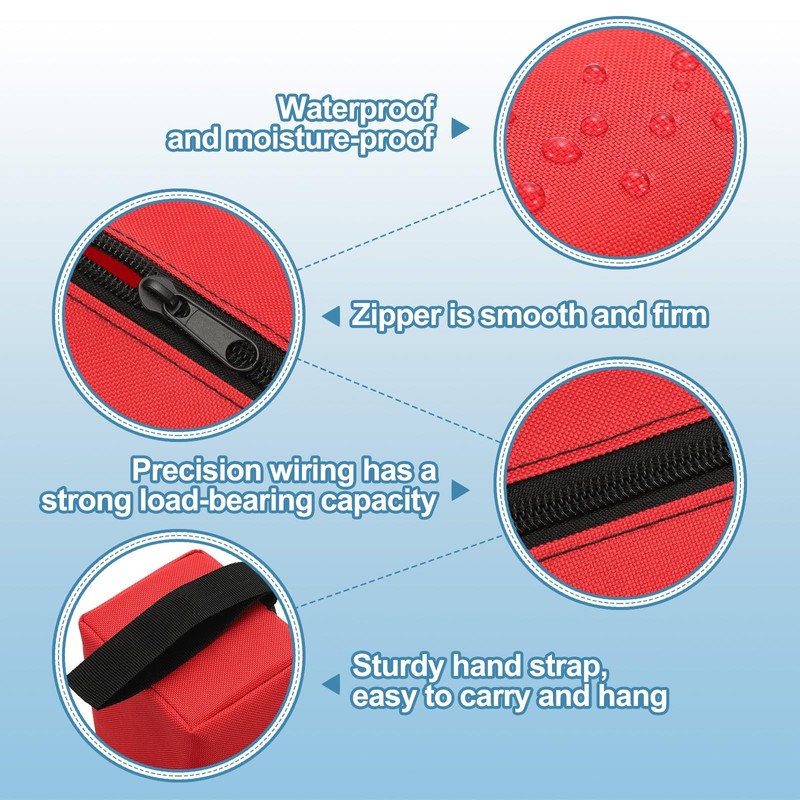 sourcing map 3pcs Zipper Utility Tool Bag 11.8x4x4 Inch, Red