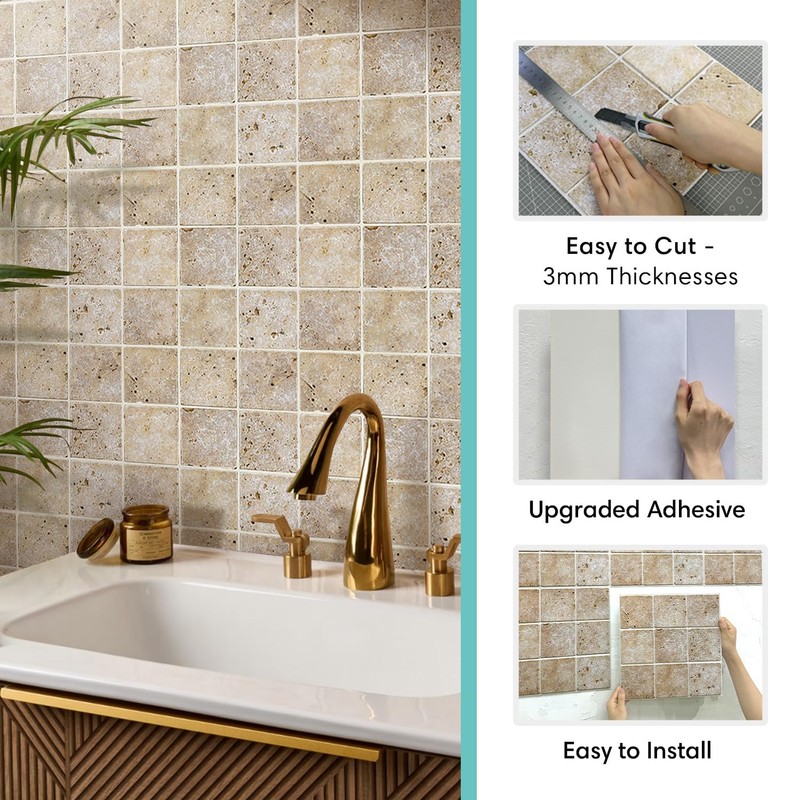 Commomy 3D Faux Stone Wall Panels - 10 pcs of