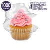 Stock Your Home Individual Plastic Cupcake Containers Disposable with Connected