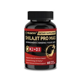 HIILEATHY Optimal Shilajit PRO MAX – 60 Capsules with Essential Minerals for Healthy Aging, Energy, and Immune System Support
