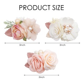 3 Pieces Flower Hair Clips, Girls Hair Clips, Elegant Flower Hair Accessories, Kids Hair Clips, Exquisite Hair Clips, Clothing Accessories