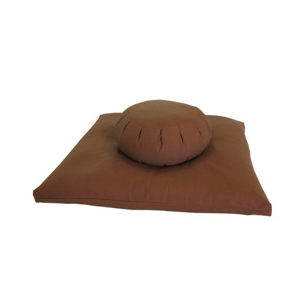 Buckwheat Zafu and Zabuton Meditation Cushion Set (2pc), Cinnamon