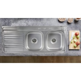 CNX Tarja Doble Para Fregadero Izq. 120x50cm, Kit De Instalación