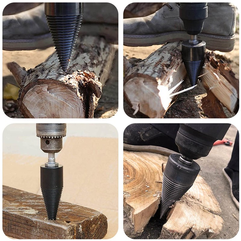 Wood Splitter Screw Cone, Split Wood Cone, Drill Cone, Wood