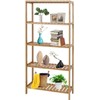 kinbor 5-Tier Bamboo Free Standing Storage Rack Shelf Multifunctiona