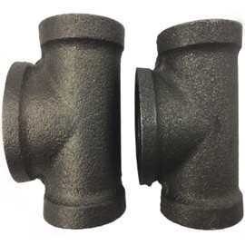 Baby Flower Industrial Retro Style 3 Way Pipe Fitting Malleable Iron Dark Grey Outlet Cross Female Thread Pipe for Furniture DIY Project Decoration (1pcs) (3/4 in)