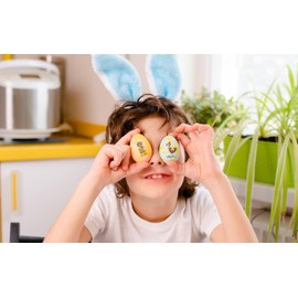 80 Cute Egg Stickers | Traditional Orthodox Egg Tattoos | No Paper Sticker Made of Thin Foil for Better Fit – Happy Bunny Stickers for Kids | DIY Egg Decorating – NonToxic & Durable (Set 5 Sheets) B