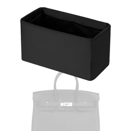 XYJG Silk Handbag Insert Organiser for Hermes Birkin 20/25/30/35/40 Bags, Luxury Bag Tote Insert, Keep the Shape of the Bag (BK25, Black)