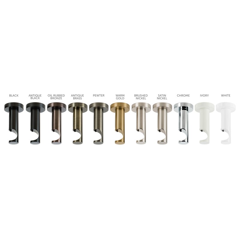 Ivilon Ceiling or Wall Mount Curtain Rod Brackets Holders for