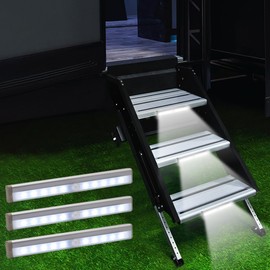 LYCARESUN 3 Pack Motion Activated RV Step Lights,10 LED Battery Operated Magnetic Wireless LED Step Lights Strip, Motion Sensor Night Light Bar for Motorhome Travel, Travel Trailers, Camper