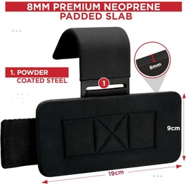 WARX Weight Lifting Hooks Straps Pair, 8mm Neoprene Padded Wrist Wrap Support Non Slip Rubber Coated Grip Deadlift Powerlifting Pull Up Exercise Fitness Training Bodybuilding Gym Workout Men Women