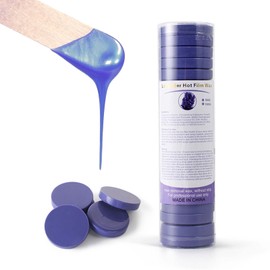 Professional Hard Wax Kit for Hair Removal – 1.1lb Pre-Formed Wax Discs, Low-Melt Formula, Full Body Use – Face, Bikini, Legs – with Applicators for Men & Women (Lavender)