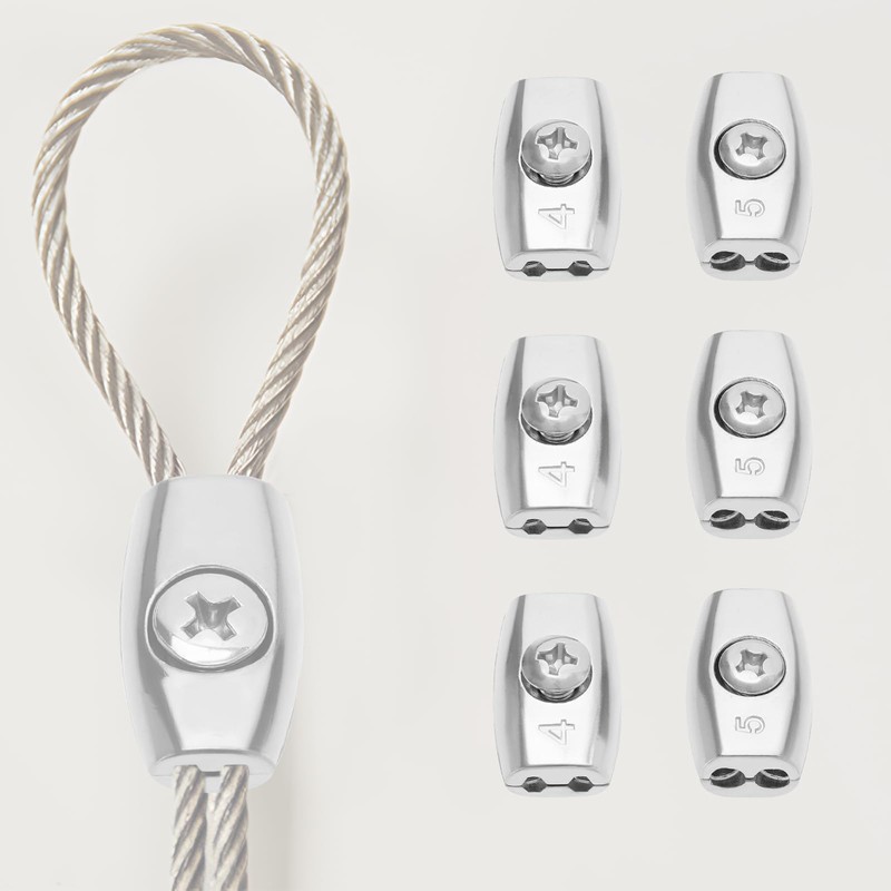 LT Easiyl 20pcs Wire Rope Clips Galvanized Steel Egg Shaped