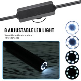 Borescope 1200P HD Wireless 8 LED Lights IP68 Water Resistant Borescope Compatiable with for Android for IOS for Win