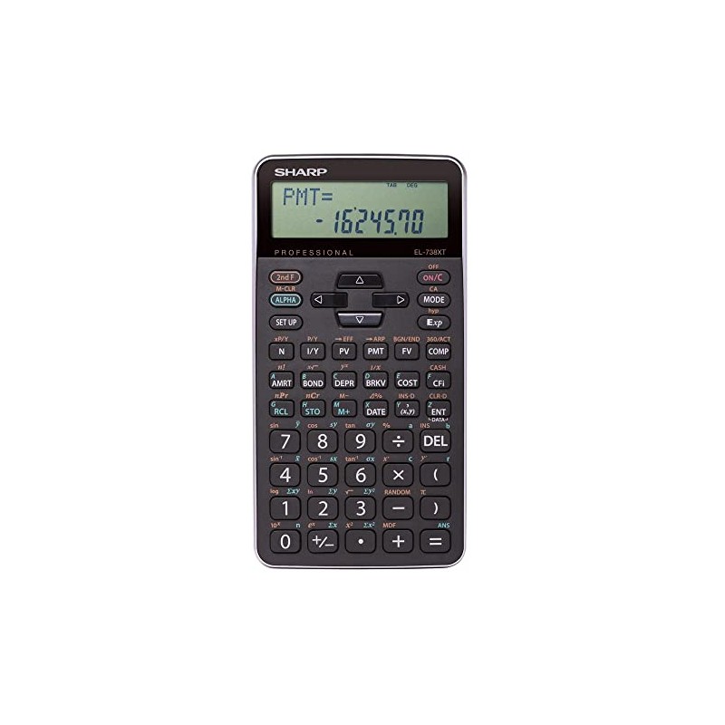 Sharp EL-738XTB 10-Digit Fully Featured Non-programmable Financial Calculator