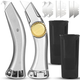 2 Pack Heavy Duty Fixed Roofing Knife with 8 Pcs Replacement Blade, Navajas Para Roofing and Drywall Tools, Shark Vinyl Carpet Knife, Herramientas Para Roofing Utility Cutter