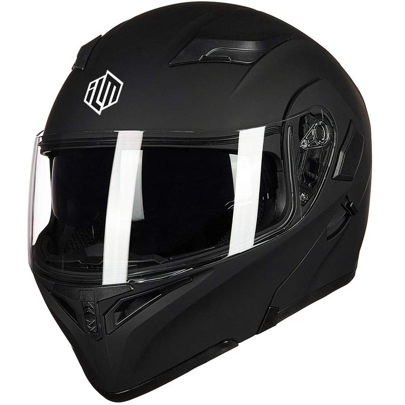 ILM Motorcycle Dual Visor Flip up Modular Full Face Helmet