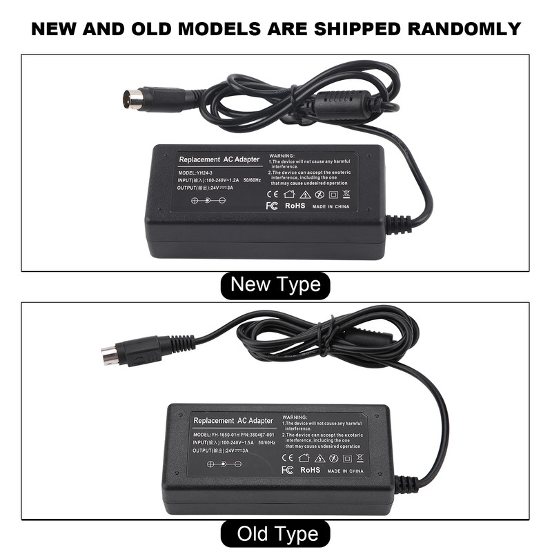 72W 24V3A 3pin Bill Counter AC DC Adapter Over Heat
