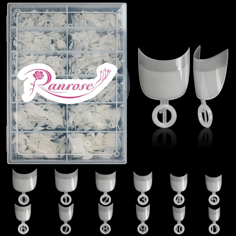 Ranrose Puntas de uñas cortas: 600 uñas postizas ovaladas cortas