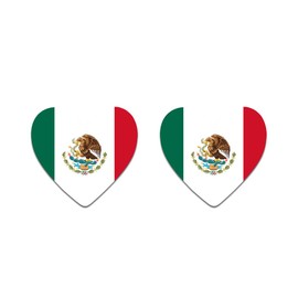 2 x Mexico Heart Flag Temporary Tattoo Mexican Team Flag