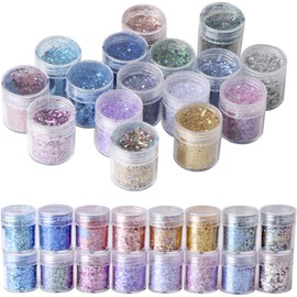 UNIME Purpurina Corporal 16 Colores Chunky Glitter para Cuerpo Cara Pelo Arte Uñas 16 Cajas 8g