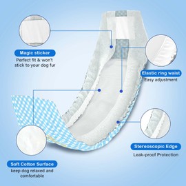 Disposable Belly Bands for Male Dogs,Puppy Diapers Male with Wetness Indicator, Super Absorbent Soft Male Dog Diapers(S, 40)