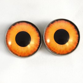 Sew On Wild Creature Glass Eyes Shank Buttons with Loops - for Staffed Animals, Plushie Toys, Art Dolls, Jewelry Making, Taxidermy, and More (25mm)