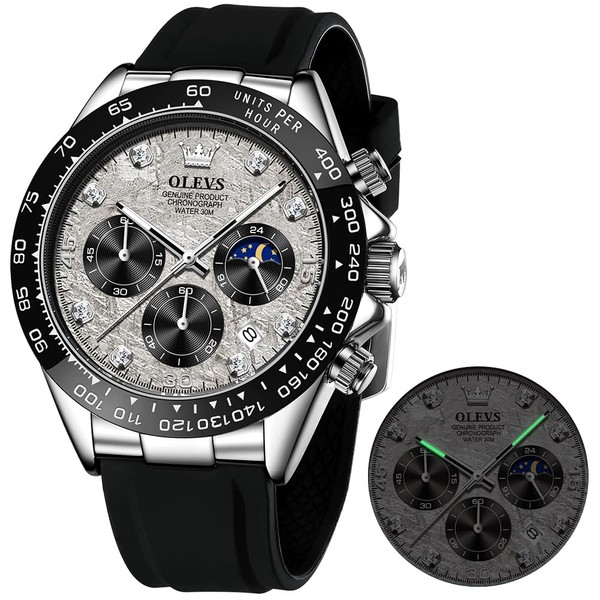 OLEVS Watch Men Luxury Diamond Chronograph Analog Men Wrist Watch