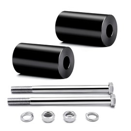 2" Handlebar Riser Extension Kit for Harley Sportster, Dyna, Softail & Touring Models - Black Aluminum Handle Bar Spacers with Mounting Hardware for Upright Riding Position​
