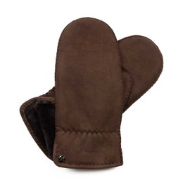 Hand Gewand by Weikert Warm leather gloves mittens made of merino lambskin, hand-stitched, men and women, lambskin gloves, elegant, cuddly, brown