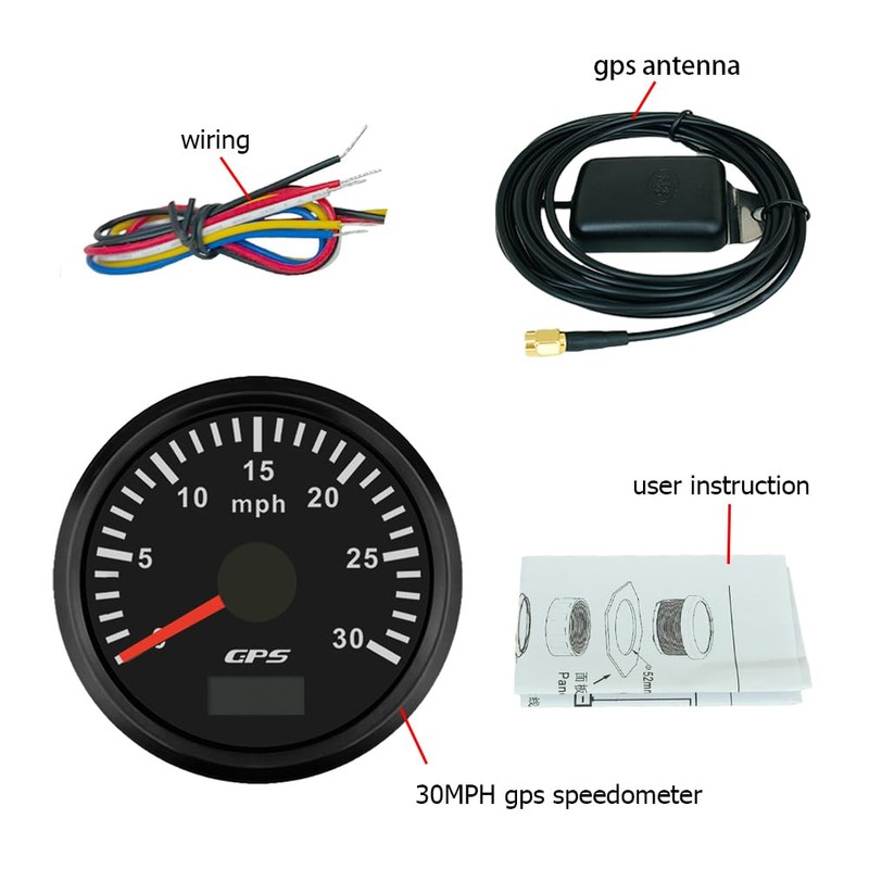 2" 52mm ATV Truck MPH GPS Speedometer Gauge Odometer with