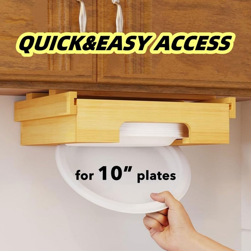 Paper Plate Dispenser Paper Plate Holder Under Cabinet Easy Access